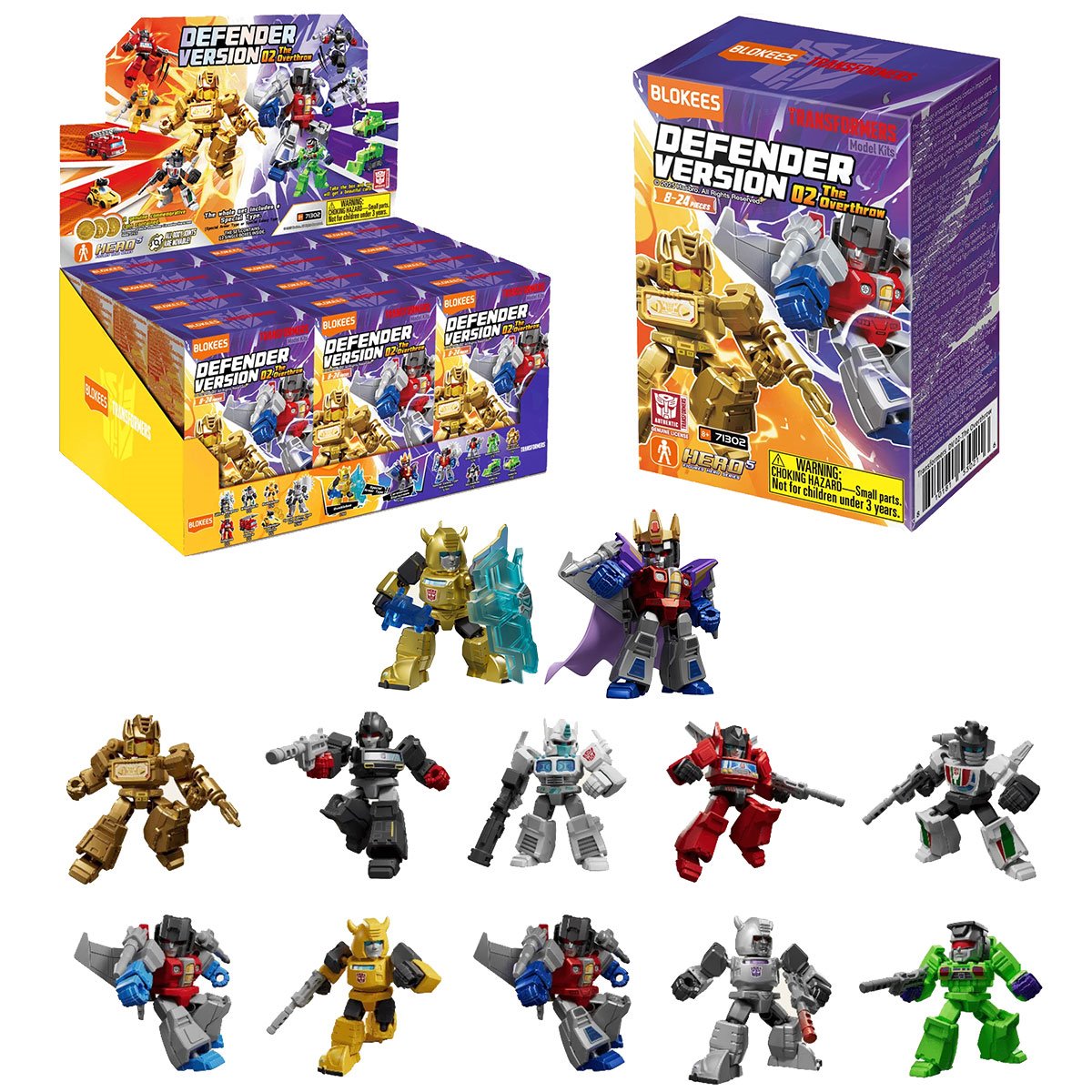 Transformers Blokees 7cm Defender Version 02 The Overthrow BOX OF 12 FIGURES