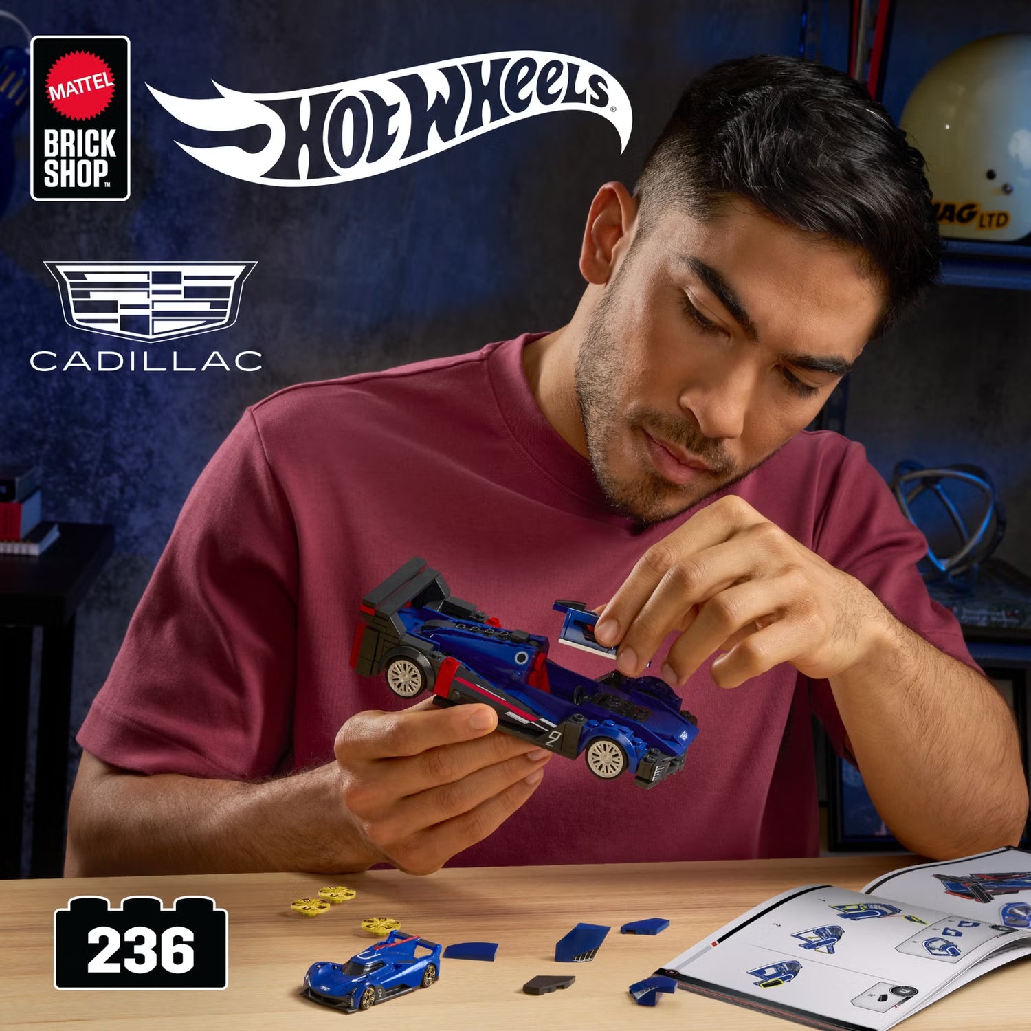 Hot Wheels Mattel Brick Shop Speed Series Building Set Cadillac Project GTP Hypercar