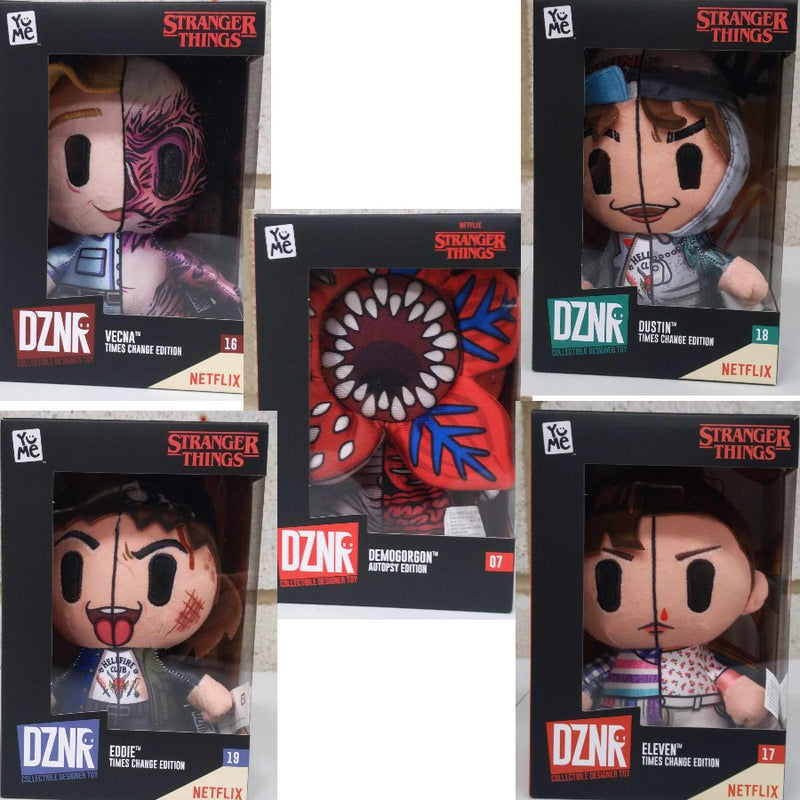 Stranger Things DZNR Set of 5 Plush - Eddie, Demogorgon, Eleven, Dustin & Vecna
