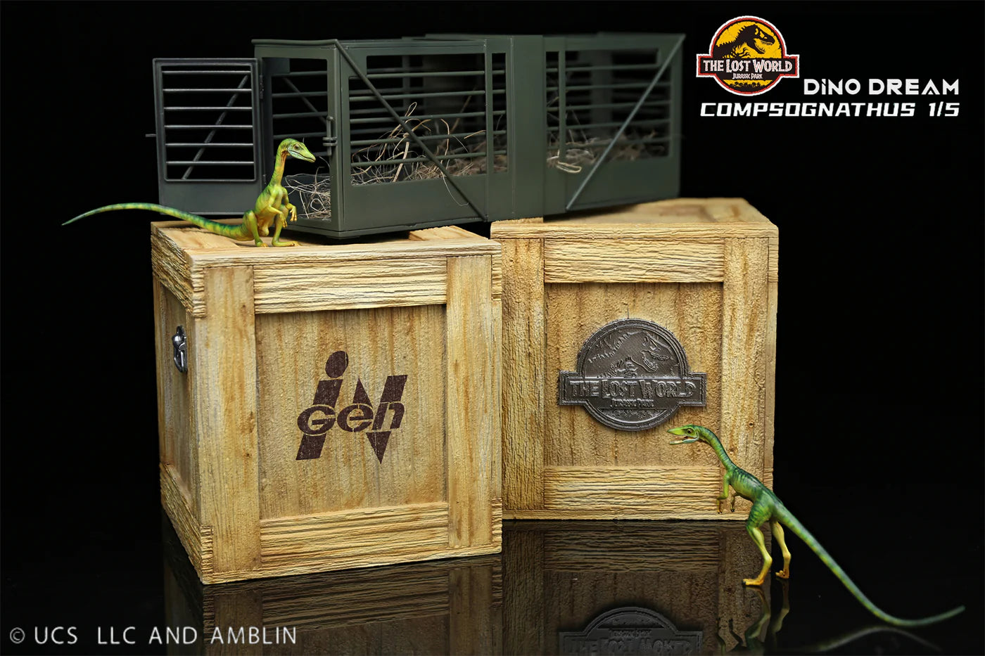 Dino Dream Jurassic Park The Lost World Compsognathus with Cage 1/5 Scale Resin Model