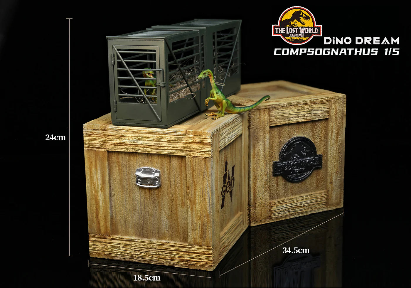 Dino Dream Jurassic Park The Lost World Compsognathus with Cage 1/5 Scale Resin Model