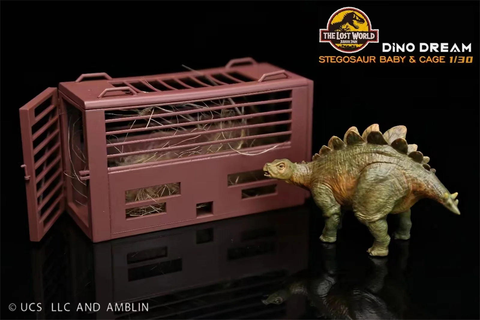 Dino Dream Jurassic Park The Lost World Stegasuarus Baby and Cage 1/30 Scale Resin Model