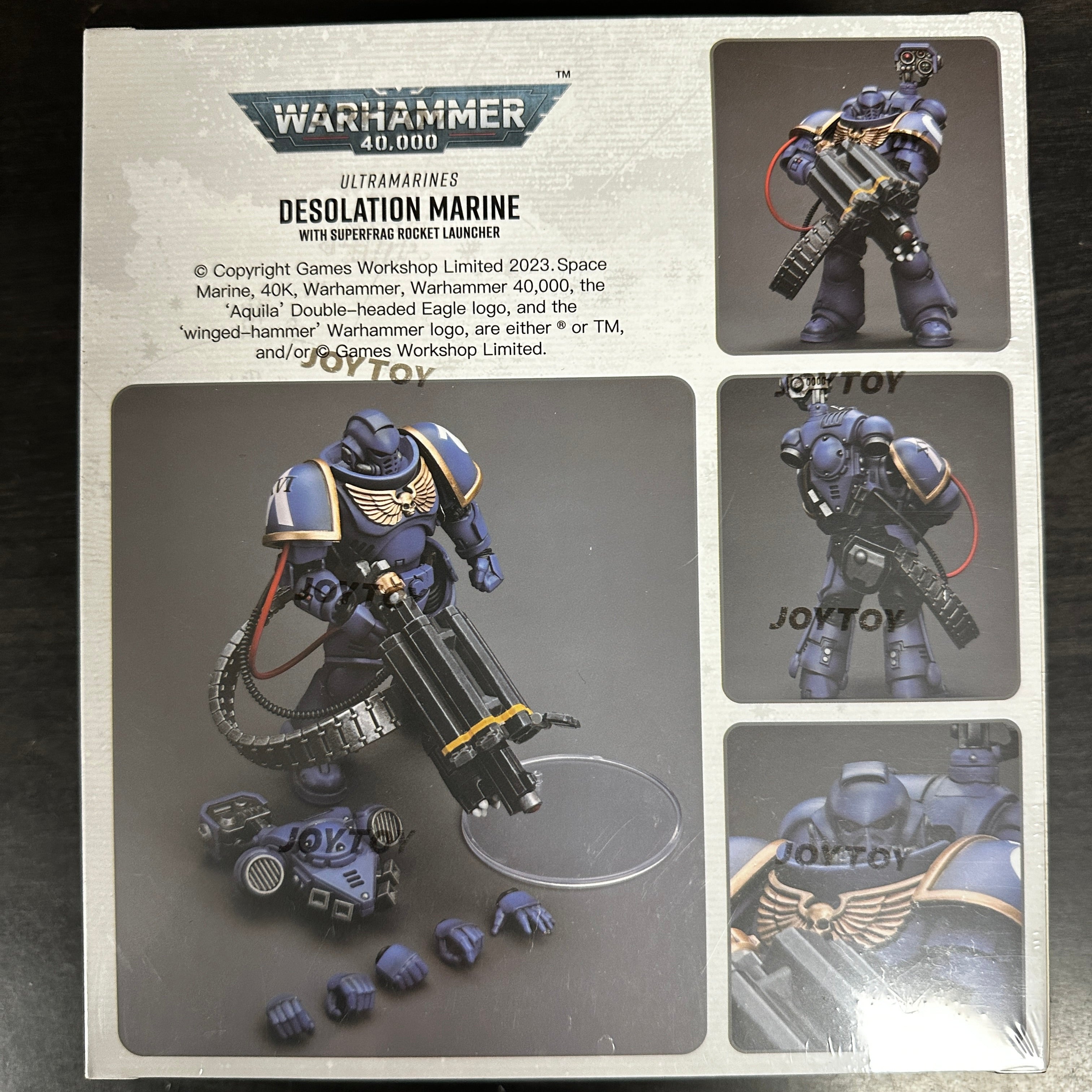 JOYTOY Desolation Marine with Castellan Launcher Superkrak 1/18