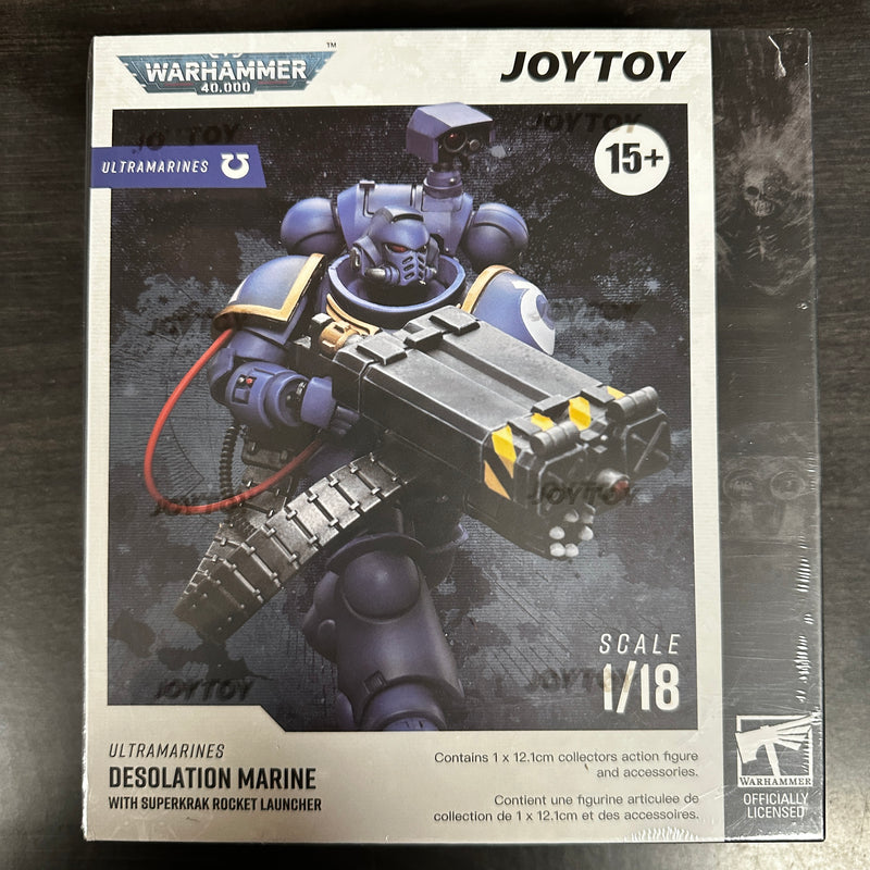 JOYTOY Desolation Marine with Castellan Launcher Superkrak 1/18