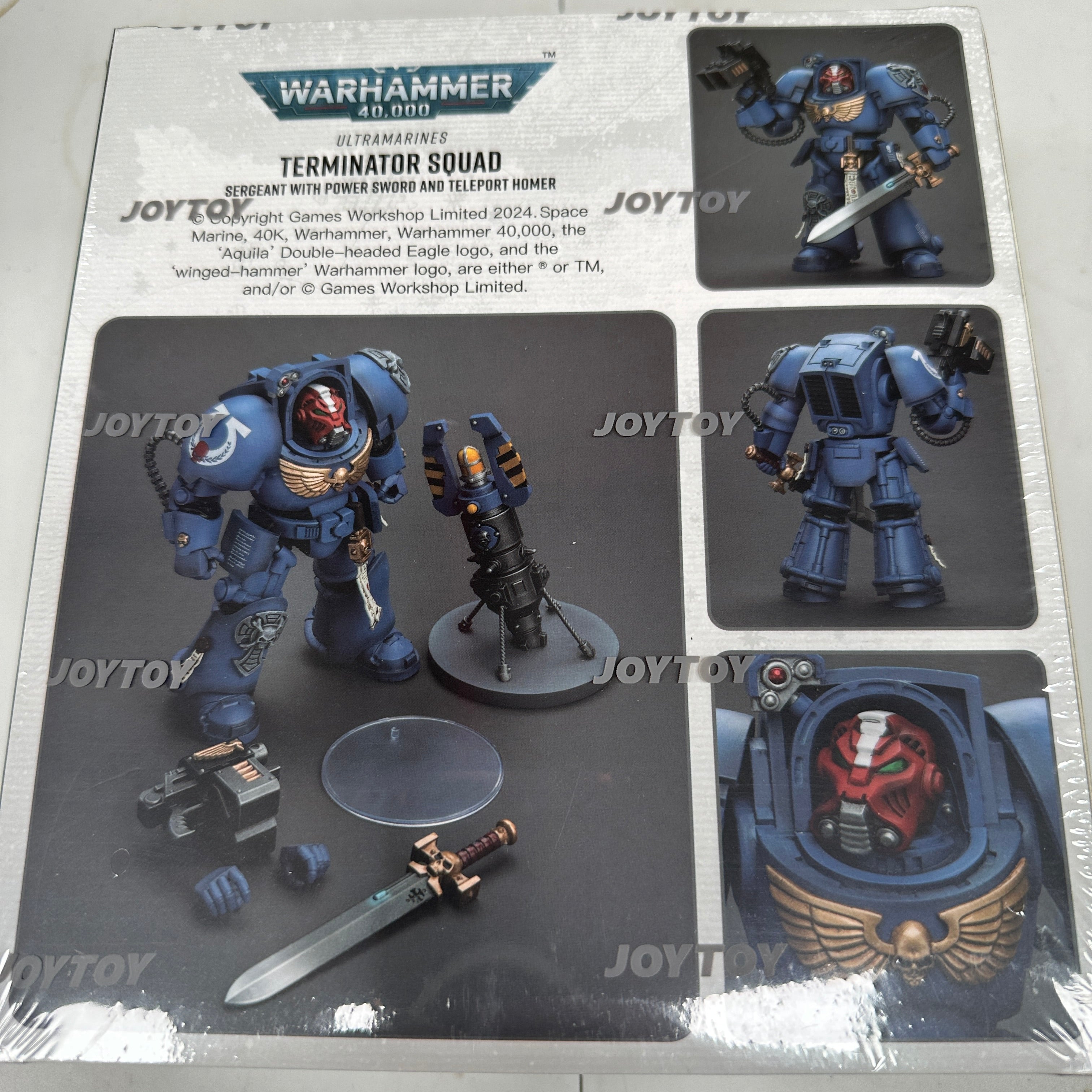 JOYTOY 1/18 Warhammer 40K Ultramarines Terminator Squad with Power Sword and Teleport Homer