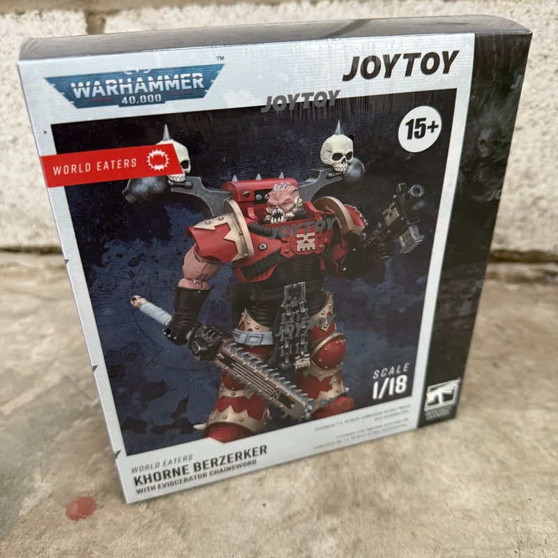 JOYTOY 1/18 Warhammer World Eaters Khorne Berzerker with Eviscerator Chainsaw