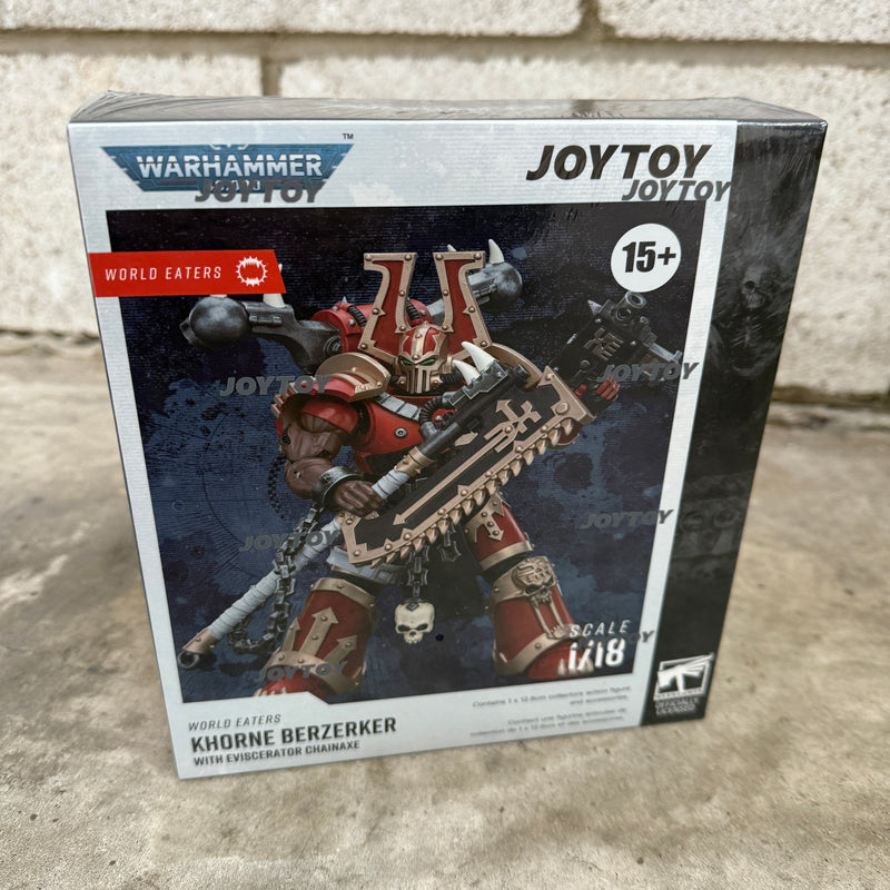JOYTOY 1/18 Warhammer World Eaters Khorne Berzerker with Eviscerator Chainaxe