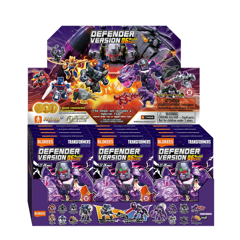 PRE-ORDER Transformers Blokees Defender Version 6 Brutal Fang SEALED BOX OF 12
