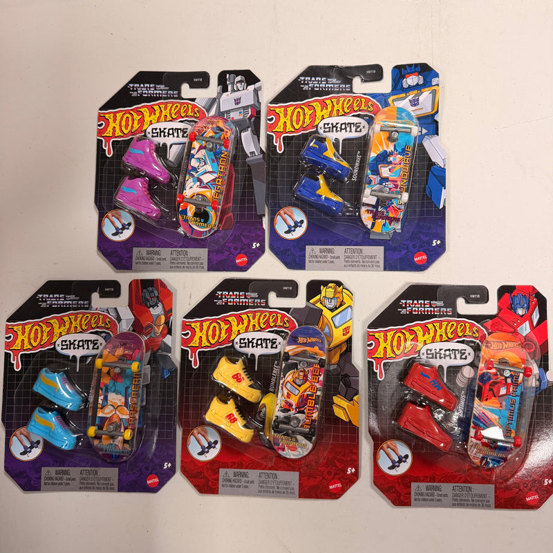 Transformers Hot Wheels Skate Finger Board Set of 5 - Soundwave, Optimus, Bumblebee, Starscream & Megatron