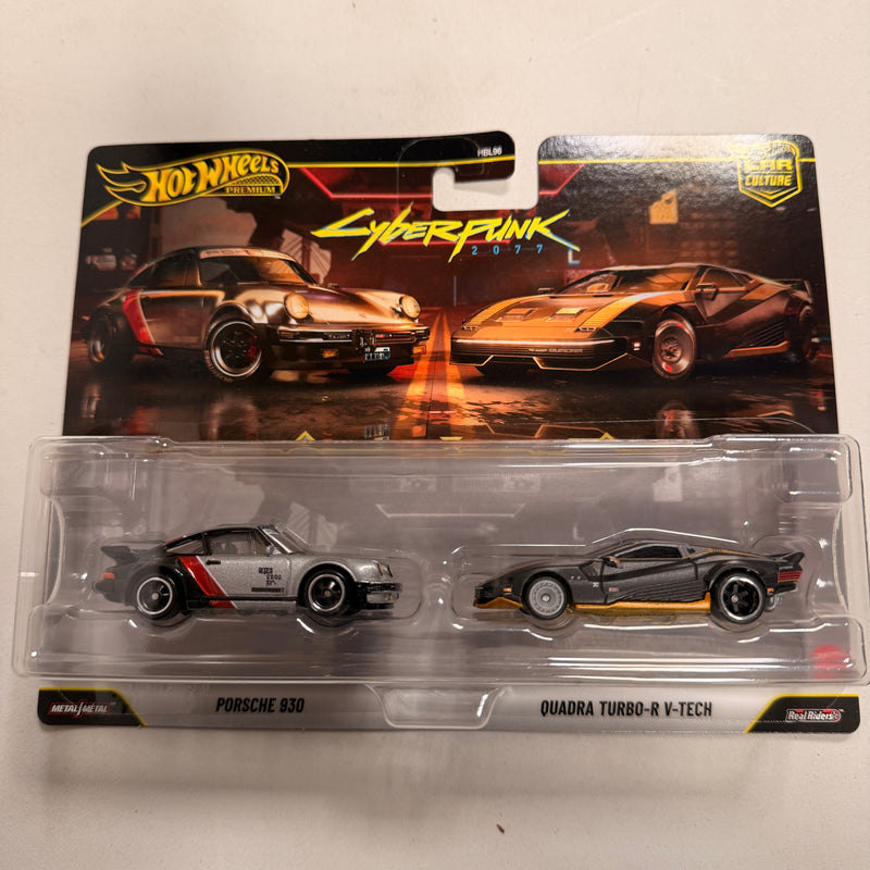 Hot Wheels Premium Car Culture Cyberpunk 2077 Porsche 930 & Quandra Turbo-R V-Tech (MAXIMUM 1 PER CUSTOMER)