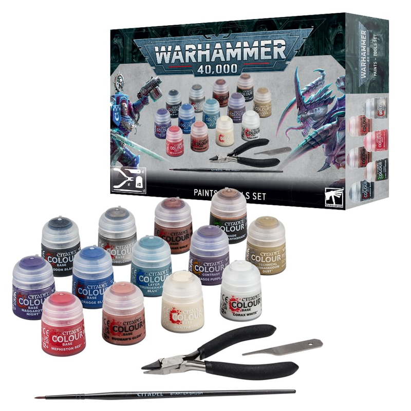 Warhammer 40k Paints + Tools Set