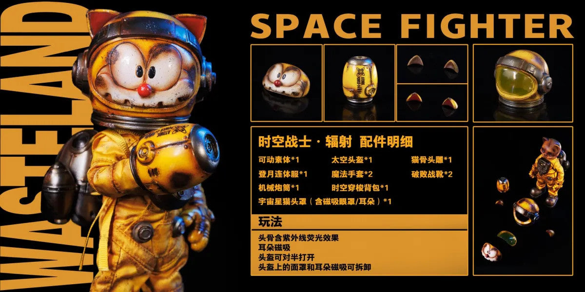 WEARTDOING Wasteland Space Fighter Space Mouse (Yellow) 1/12 Scale Action Figure + Bonus Canvas Print