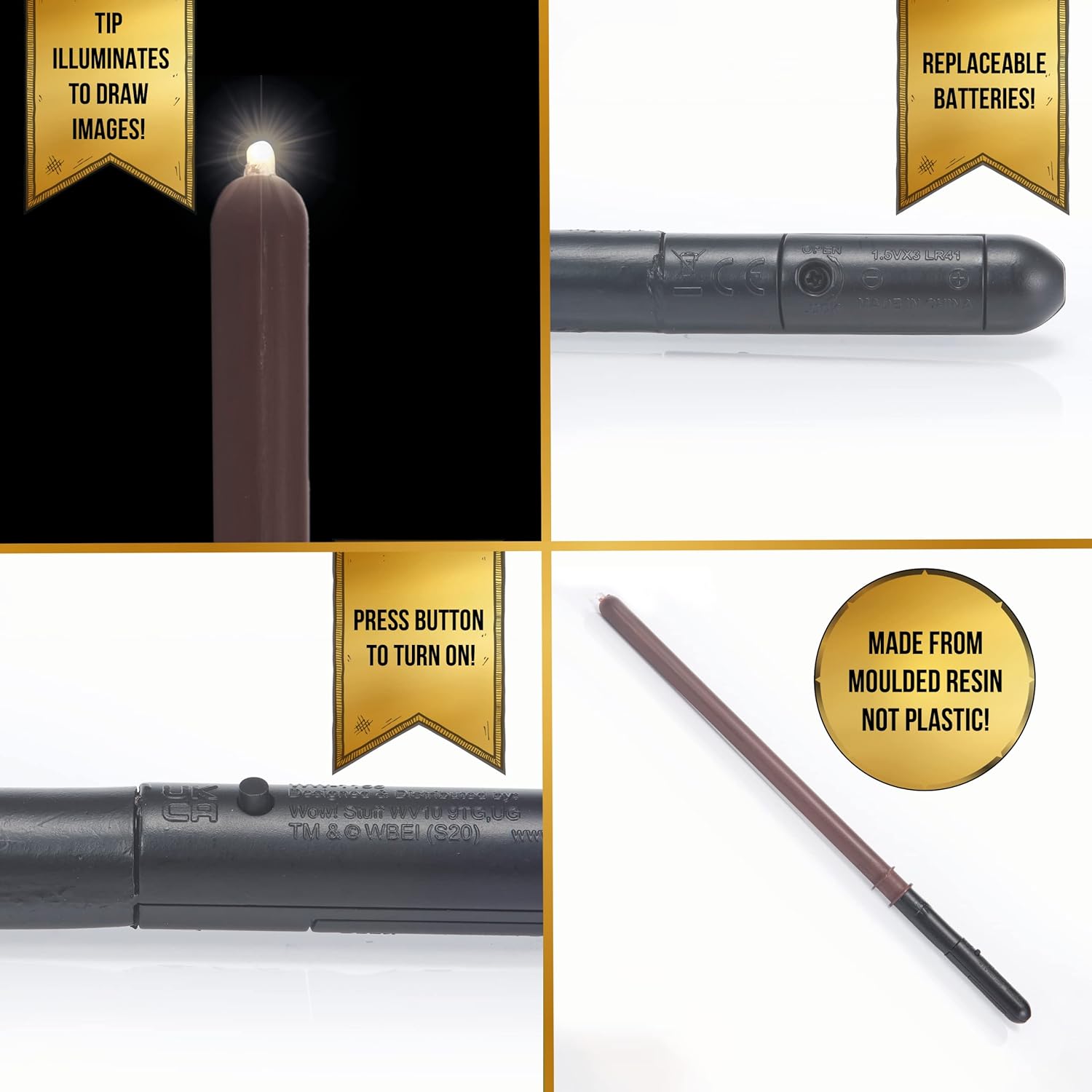 Harry Potter Lumos 14" Light Up Wand - Draco Malfoy