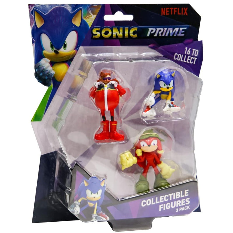 Sonic The Hedgehog Sonic Prime 6.5cm 3 Pack - Sonic, Gnarly Knuckles & Eggman