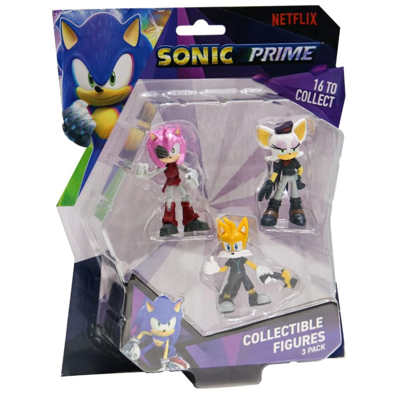 Sonic The Hedgehog Sonic Prime 6.5cm 3 Pack - Amy, Rebel Rouge & Tails