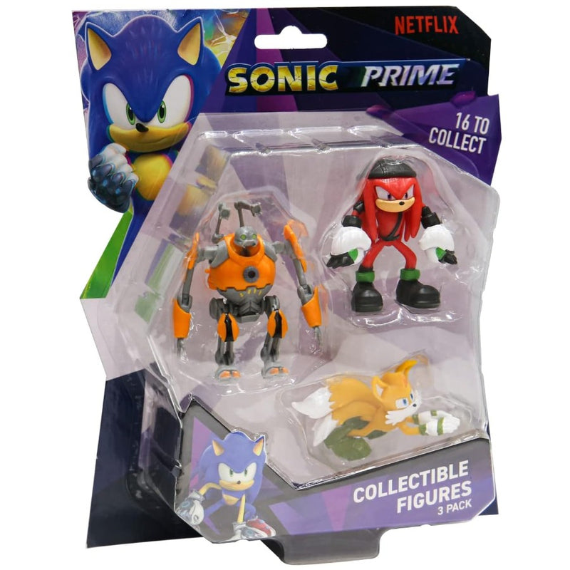 Sonic The Hedgehog Sonic Prime 6.5cm 3 Pack - Renegade Knuckles, Mangey Tails & Eggforcer