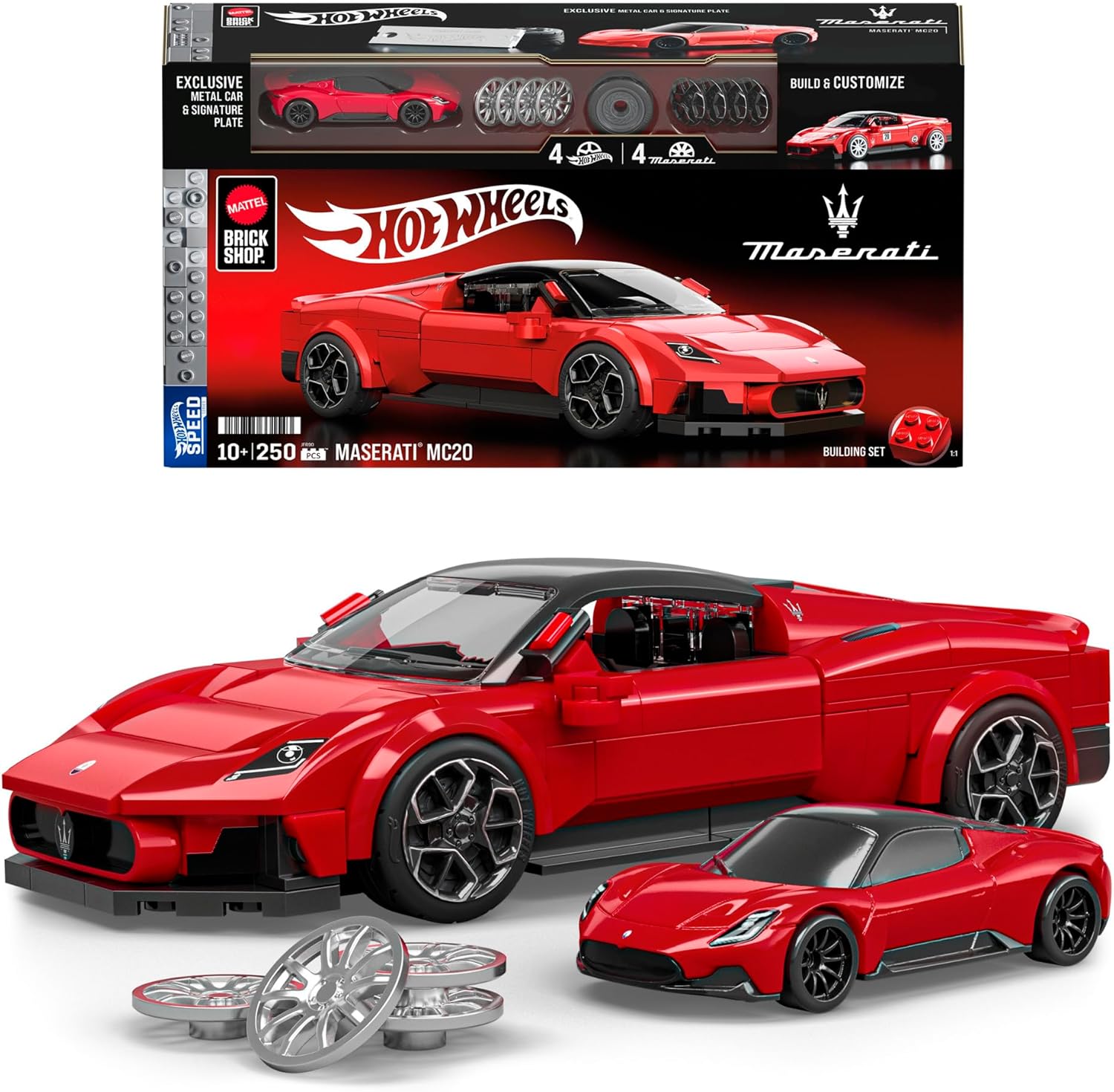 Hot Wheels Mattel Brick Shop Speed Series Building Set Maserati MC20