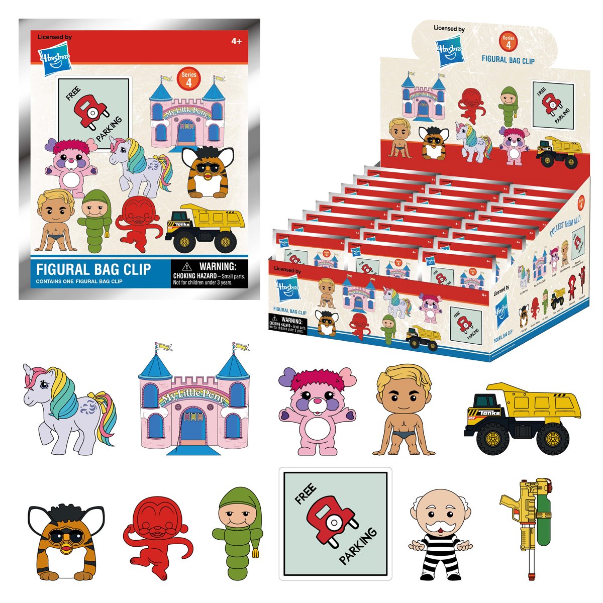 Hasbro Retro Toys Series 4 3D Foam Bag Clip RANDOM SINGLE BAG