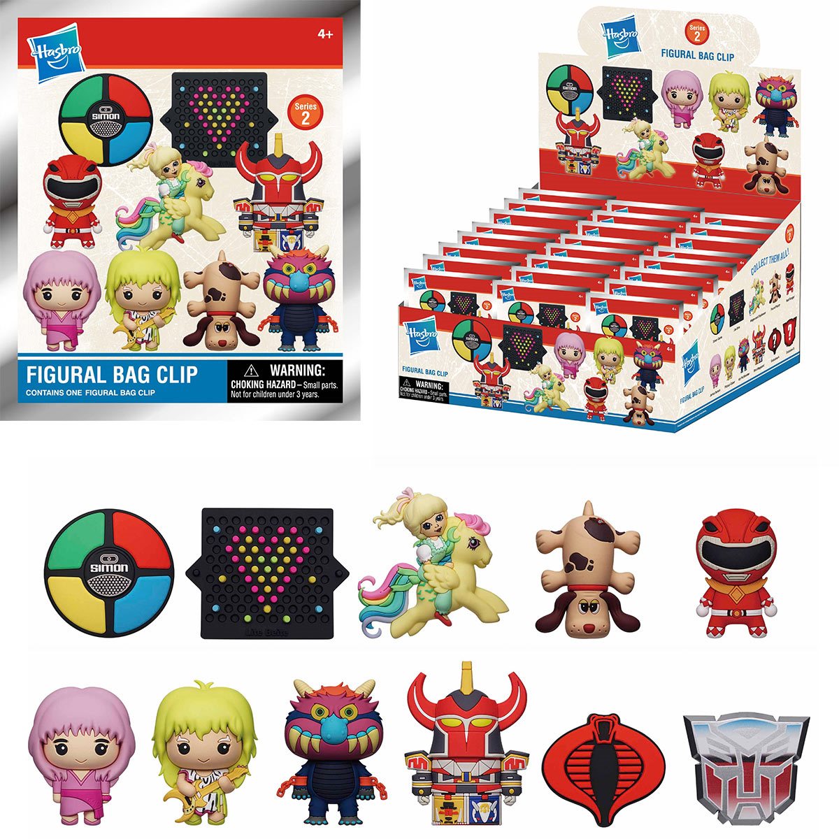 Hasbro Retro Toys Series 2 3D Foam Bag Clip RANDOM SINGLE BAG