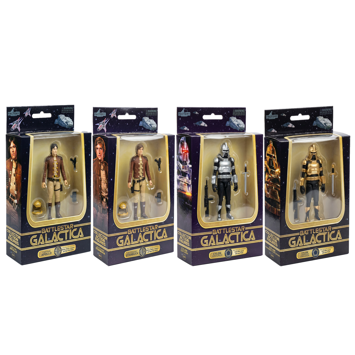 PRE-ORDER Battlestar Galactica 3.75 Inch Action Figures Wave 1 Set of 4