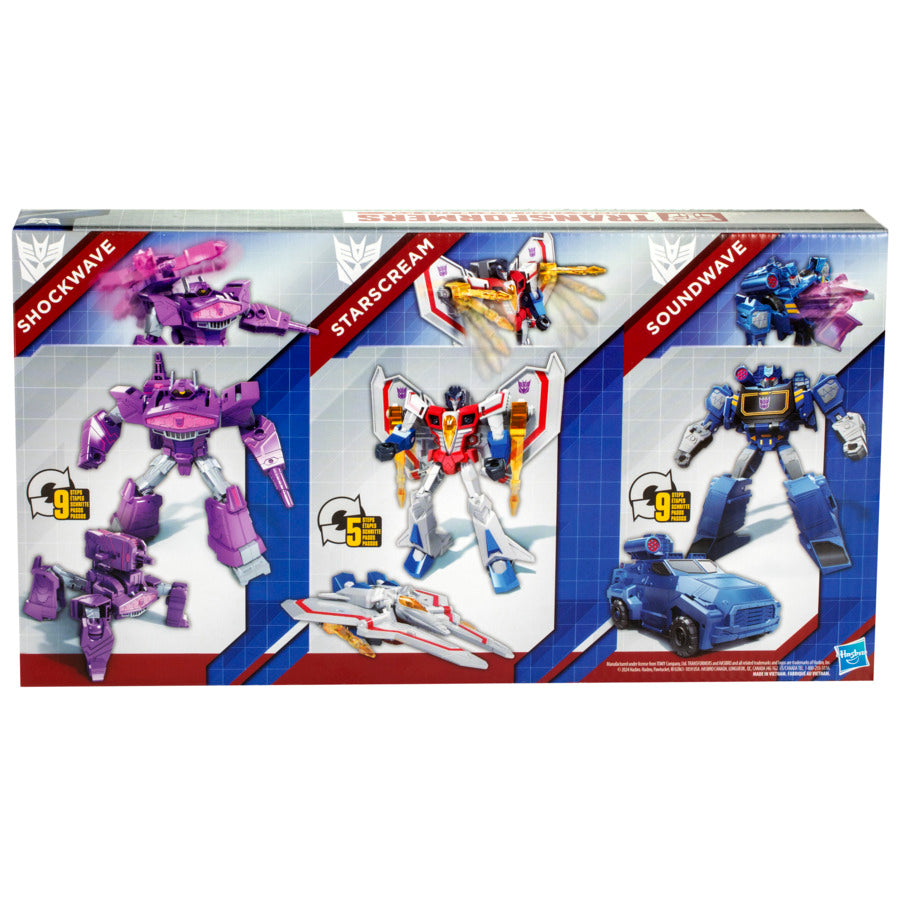 Transformers Decepticon Commander 3 Pack - Shockwave, Starscream & Soundwave