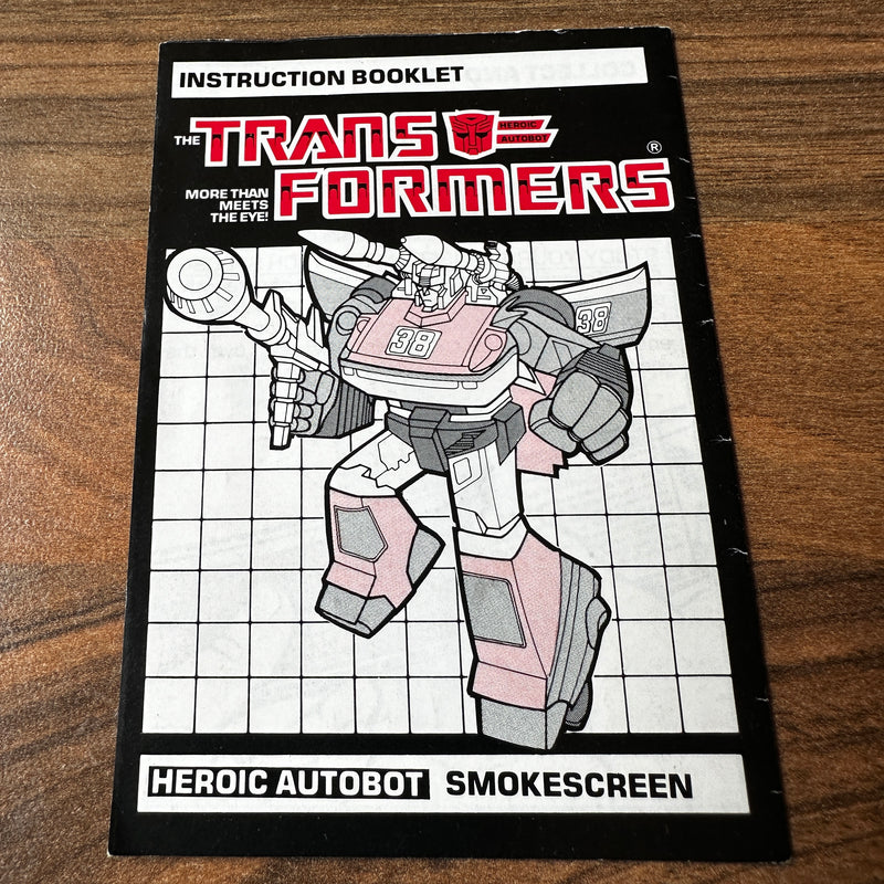 Transformers G1 Smokescreen Instruction Booklet (a) Pre-Owned