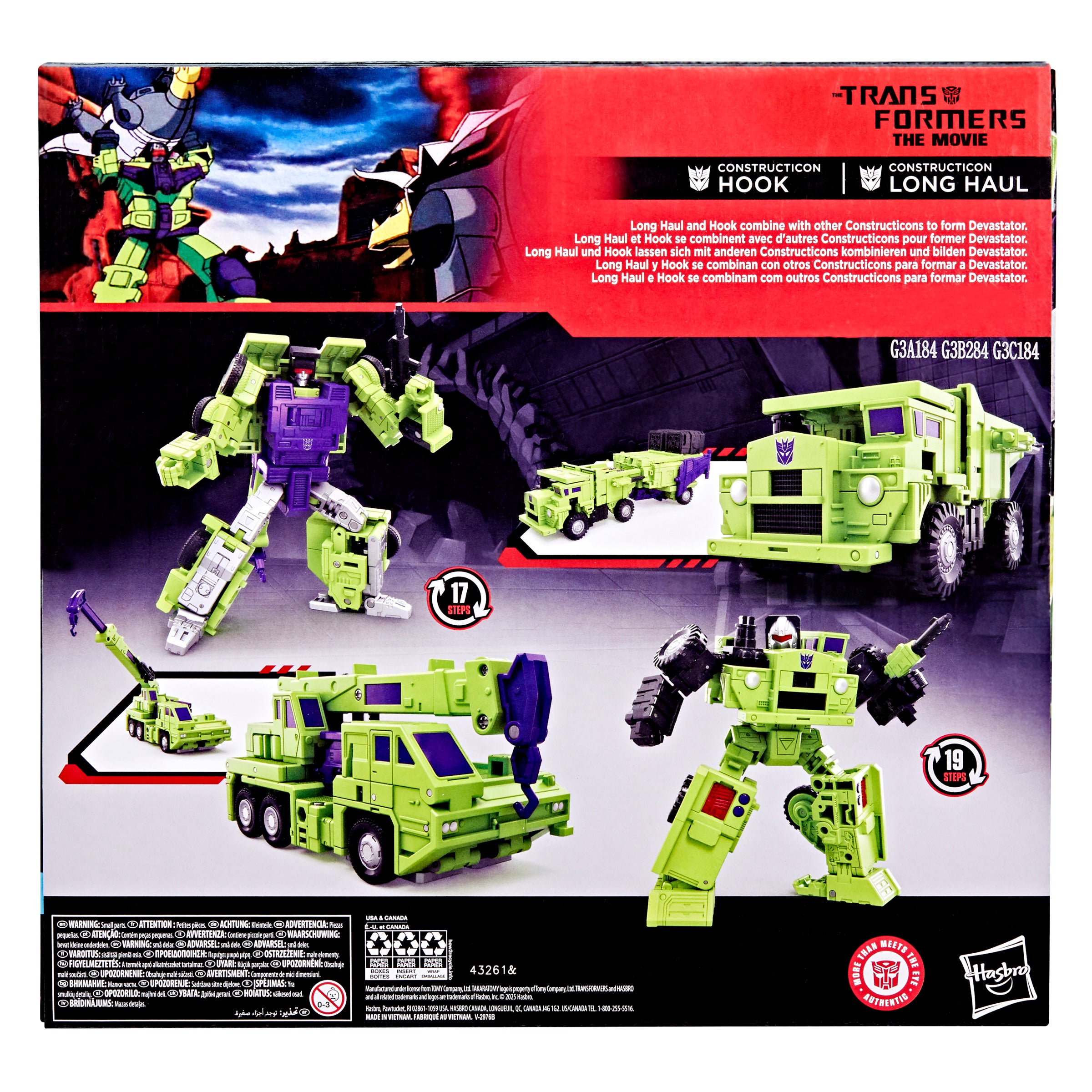 Transformers Studio Series (86 Movie) Commander Constructicons Hook & Long Haul