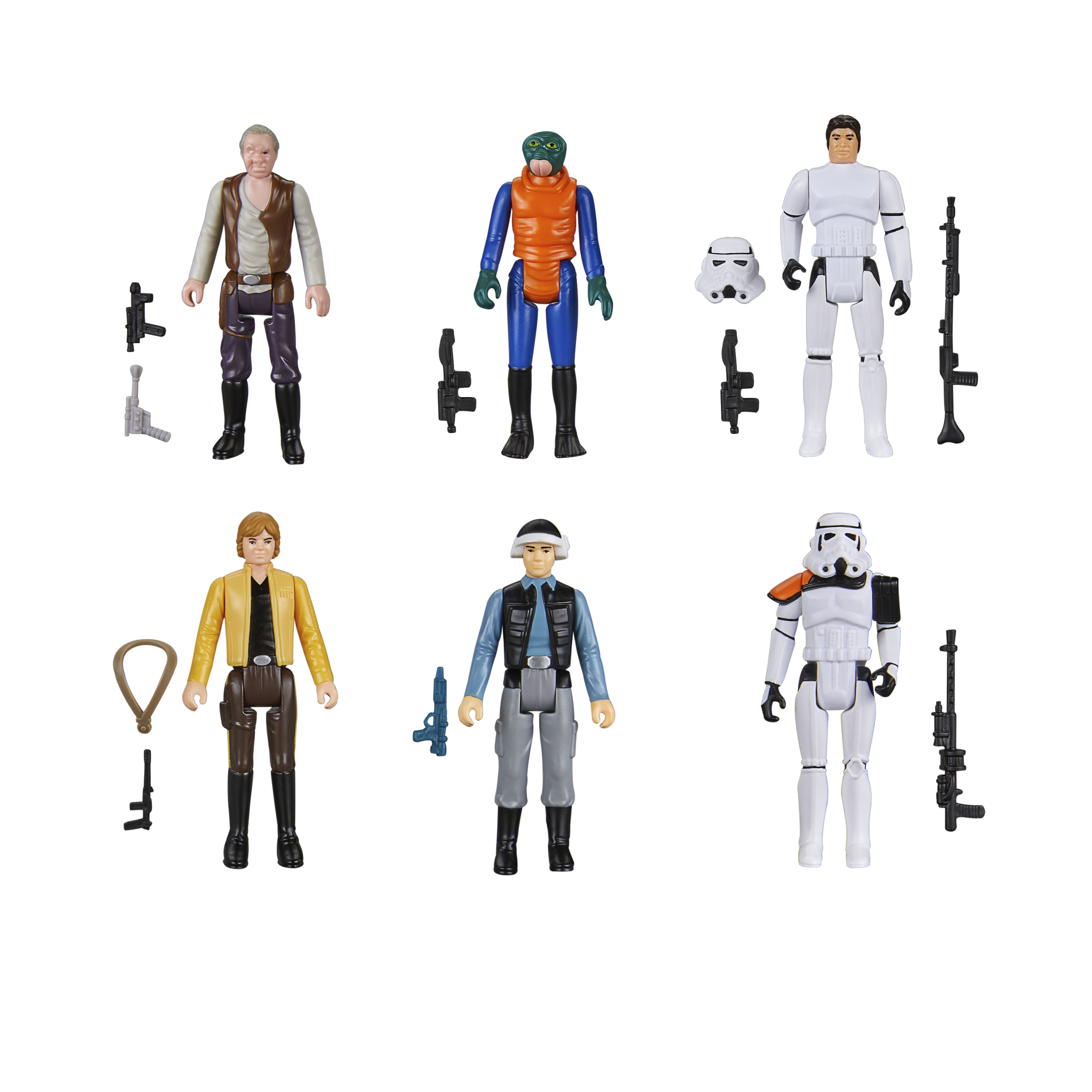 Star Wars Retro Collection (New Hope) Box Set Evazan, Ponda, Han, Sandtrooper, Rebel & Luke