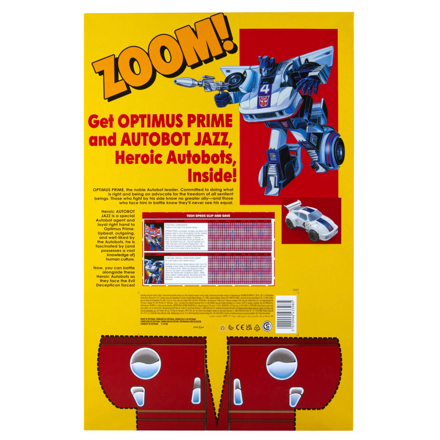 Transformers SDCC Optimus Prime & Cereal Box Jazz Set