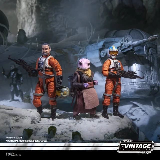PRE-ORDER Star Wars Vintage Collection (The Mandalorian) 3 Pack - Trapper Wolf, Carson Teva & Frog Lady