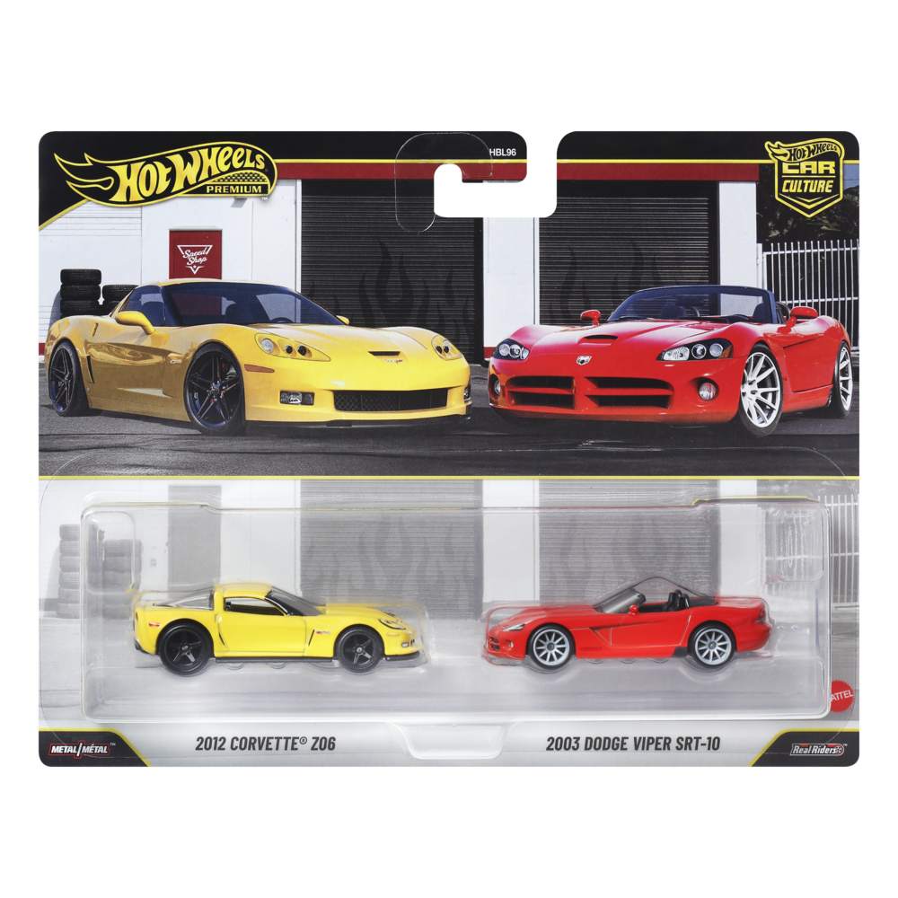 Hot Wheels Premium Car Culture 2012 Corvette Z06 & 2003 Dodge Viper SRT-10