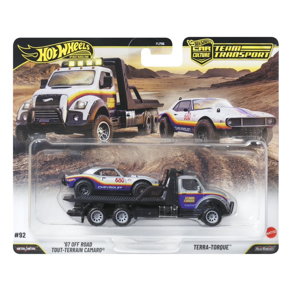 Hot Wheels Premium Car Culture Team Transport '67 Off Road Tout-Terrain Camaro & Terra-Torque