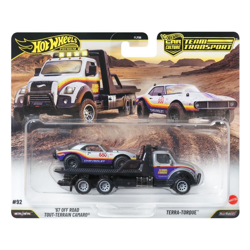 Hot Wheels Premium Car Culture Team Transport '67 Off Road Tout-Terrain Camaro & Terra-Torque