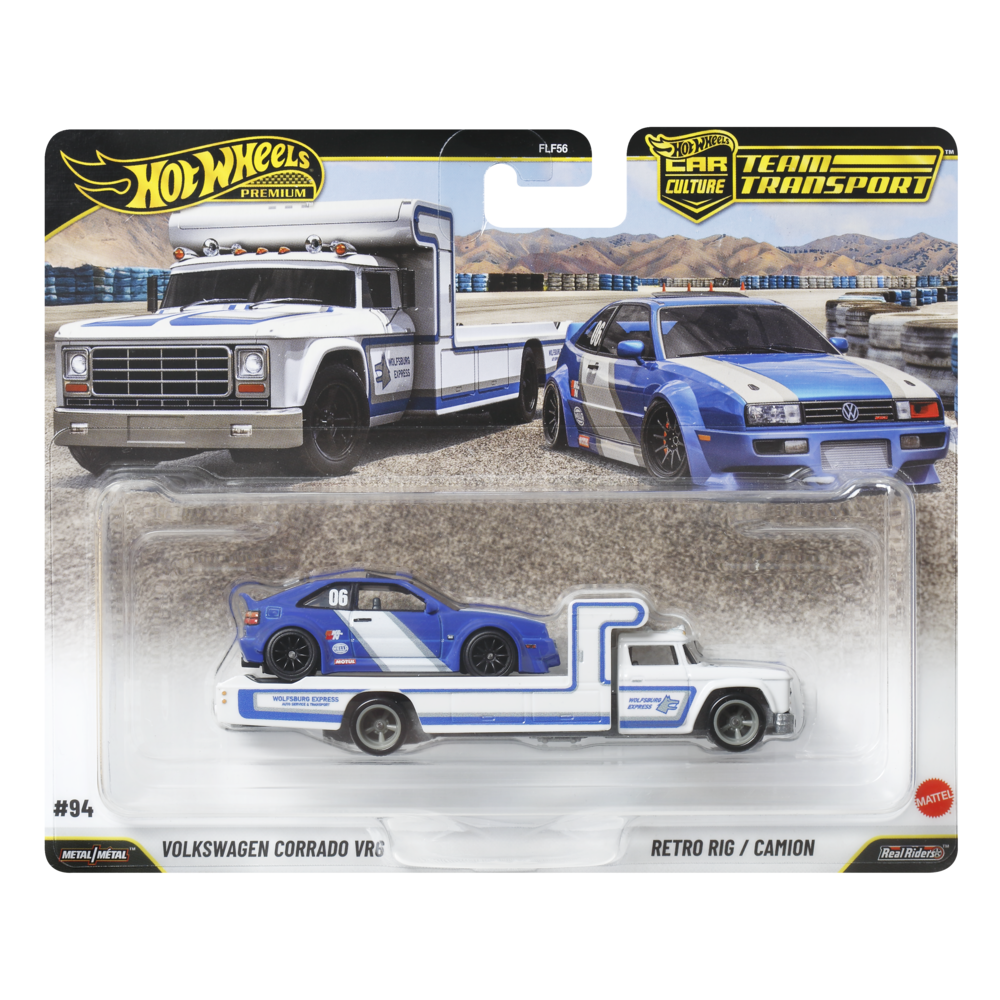 Hot Wheels Premium Car Culture Team Transport Volkswagen Corrado VR6 & Retro Rig / Camion