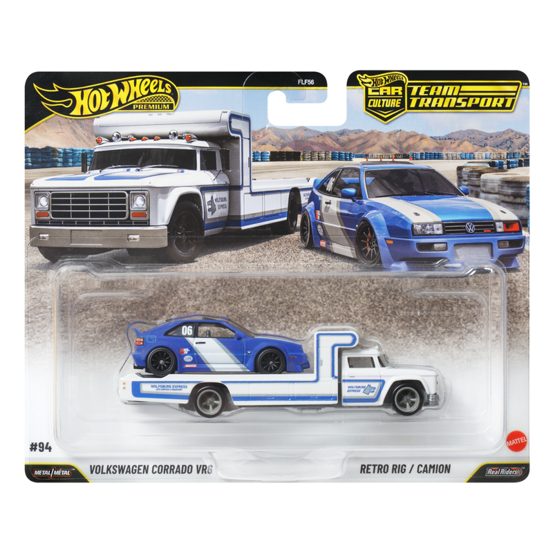 Hot Wheels Premium Car Culture Team Transport Volkswagen Corrado VR6 & Retro Rig / Camion