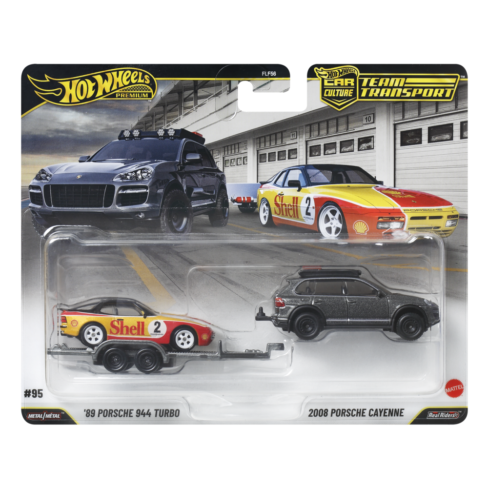 Hot Wheels Premium Car Culture Team Transport '89 Porsche 944 Turbo & 2008 Porsche Cayenne