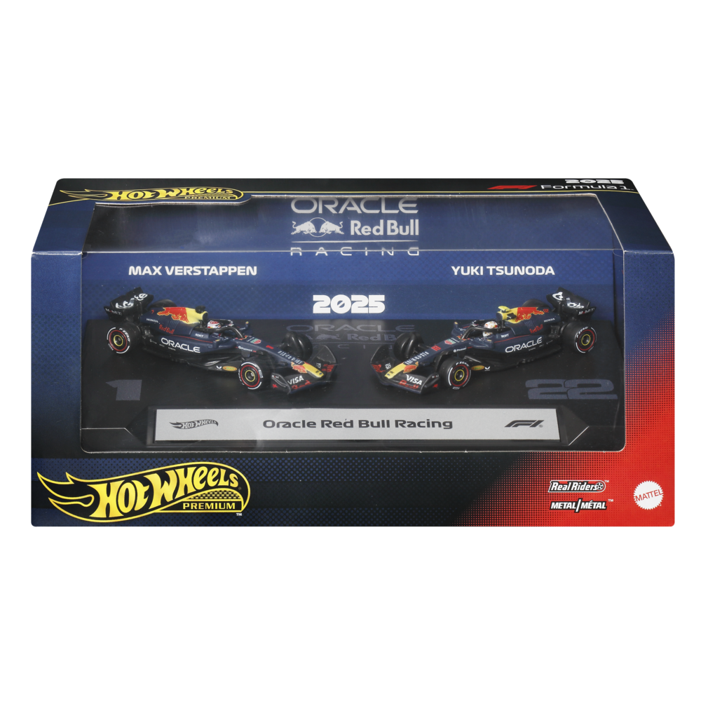 Hot Wheels Premium Formula 1 2025 Oracle Red Bull Racing F1 Team - Max Verstappen & Yuki Tsunodai