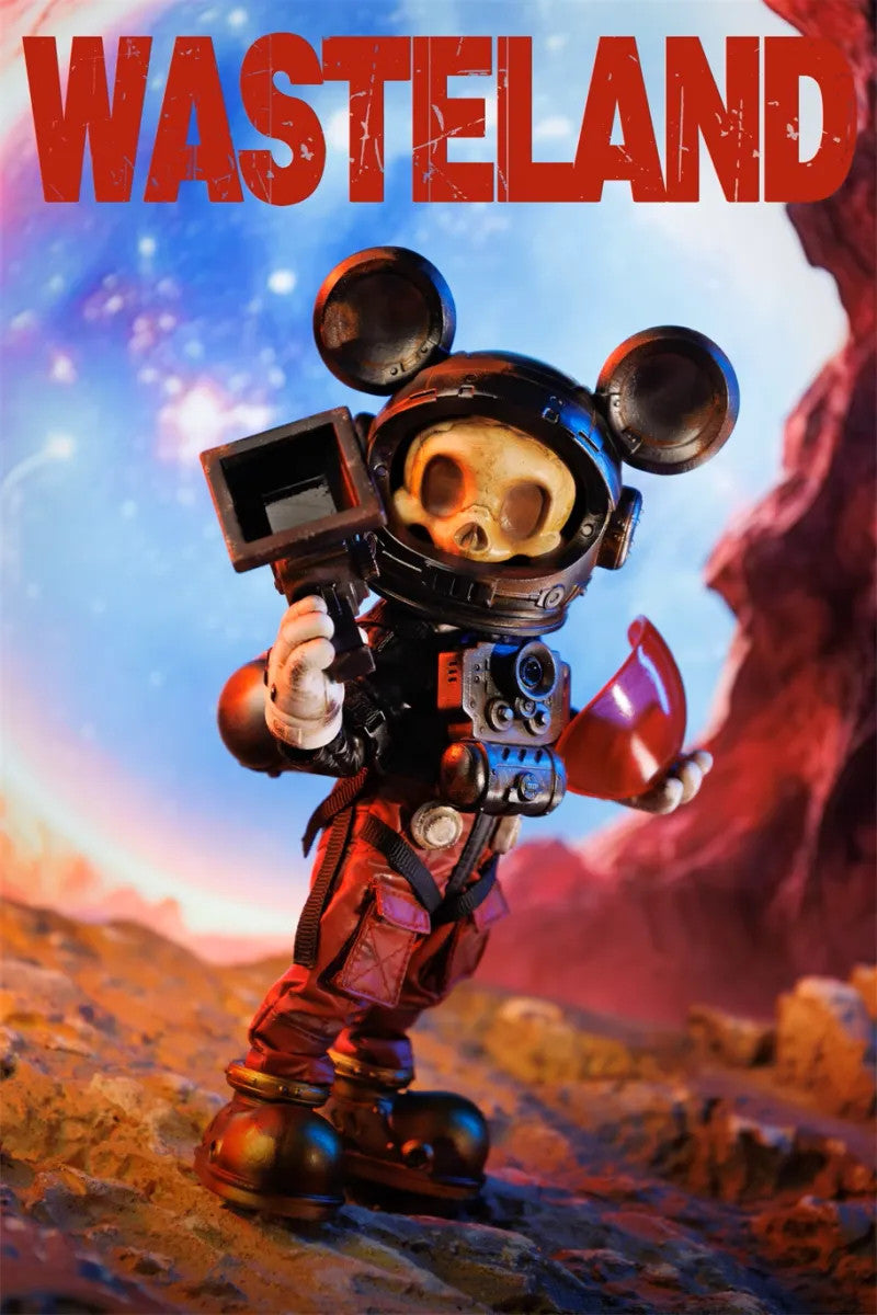 WEARTDOING Wasteland Space Fighter Space Mouse (Red) 1/12 Scale Action Figure + Bonus Canvas Print