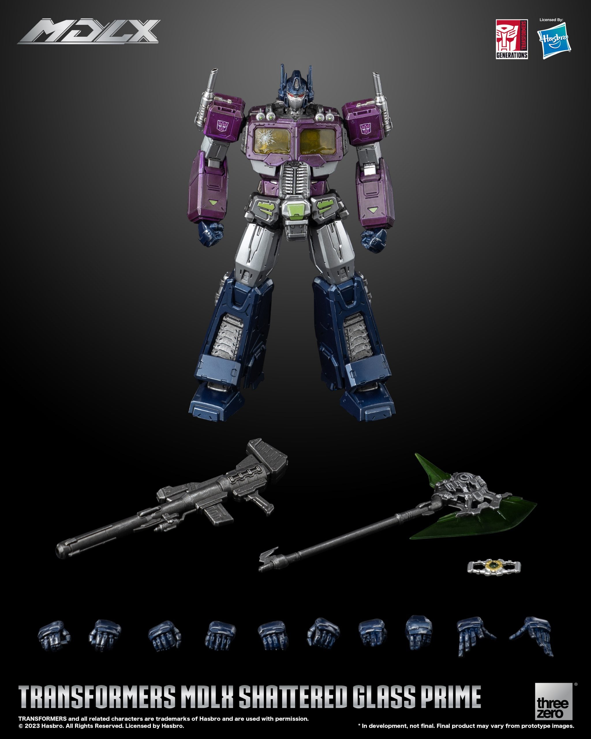 Transformers Threezero MDLX 7" Shattered Glass Optimus Prime Articulated Figure