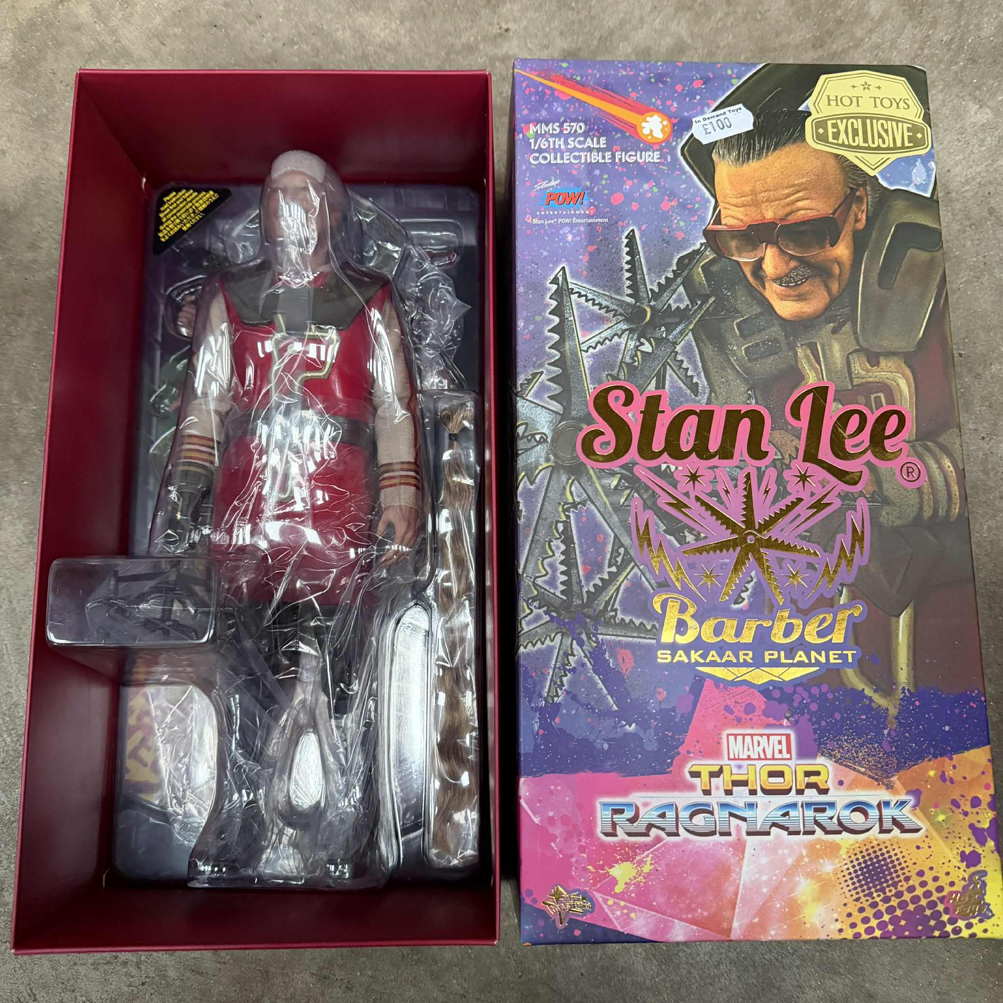 Hot Toys Stan Lee Thor Ragnarok 1/6 Scale Figure PRE OWNED