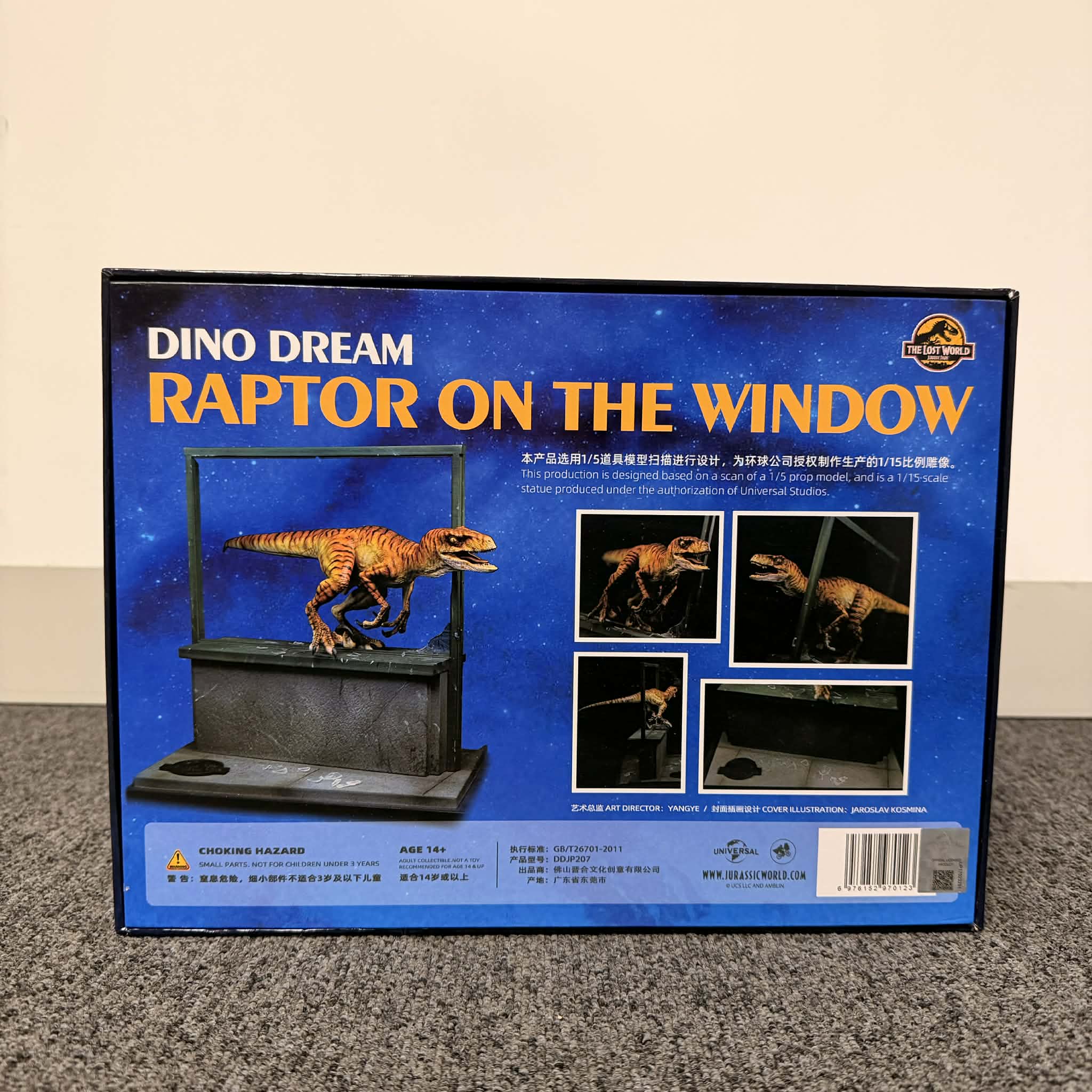 Dino Dream Jurassic Park The Lost World Raptor On The Window 1/15 Scale Resin Model
