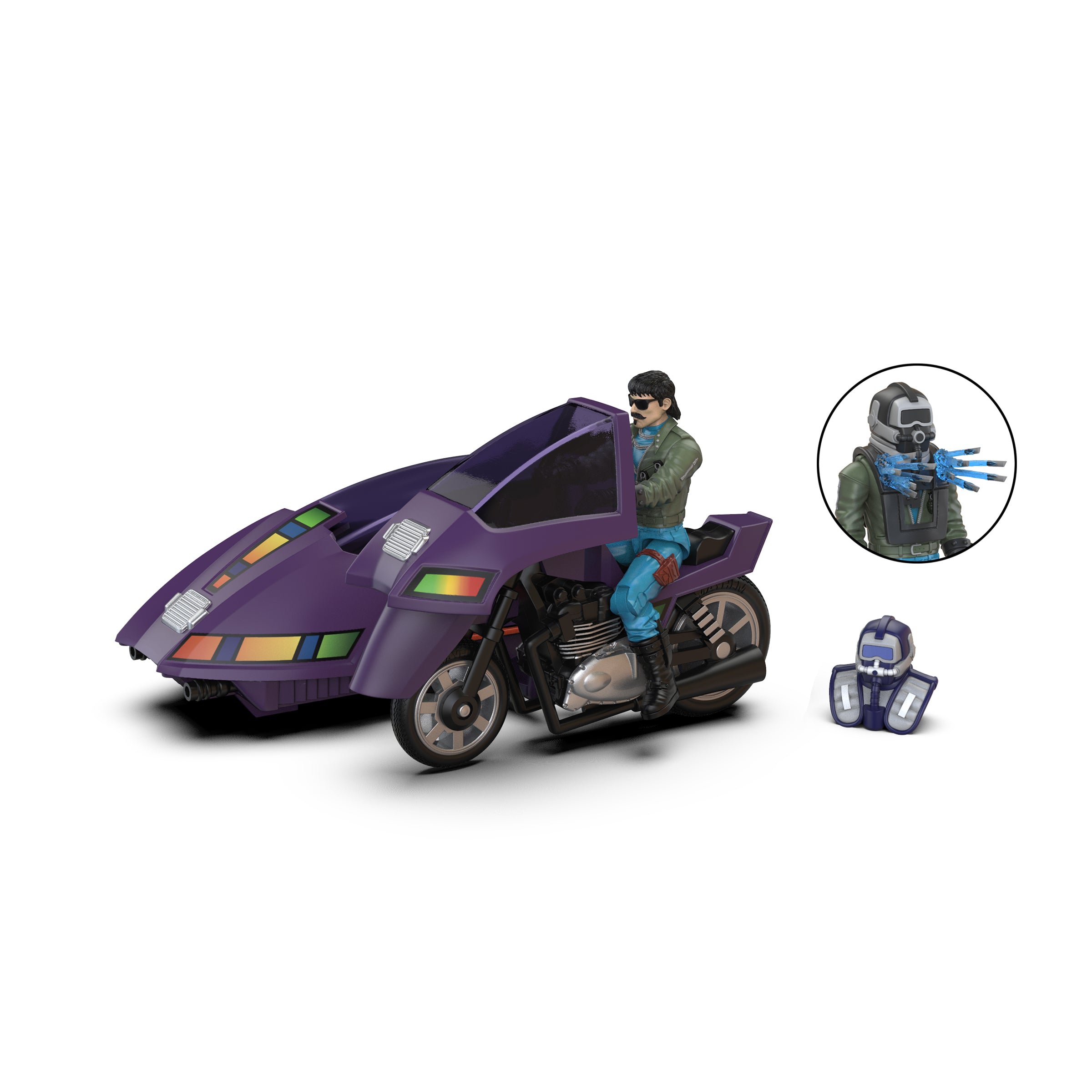 PRE-ORDER M.A.S.K. Loyal Subjects Wave 2 Stealth Submarine Cycle & Sly Rax