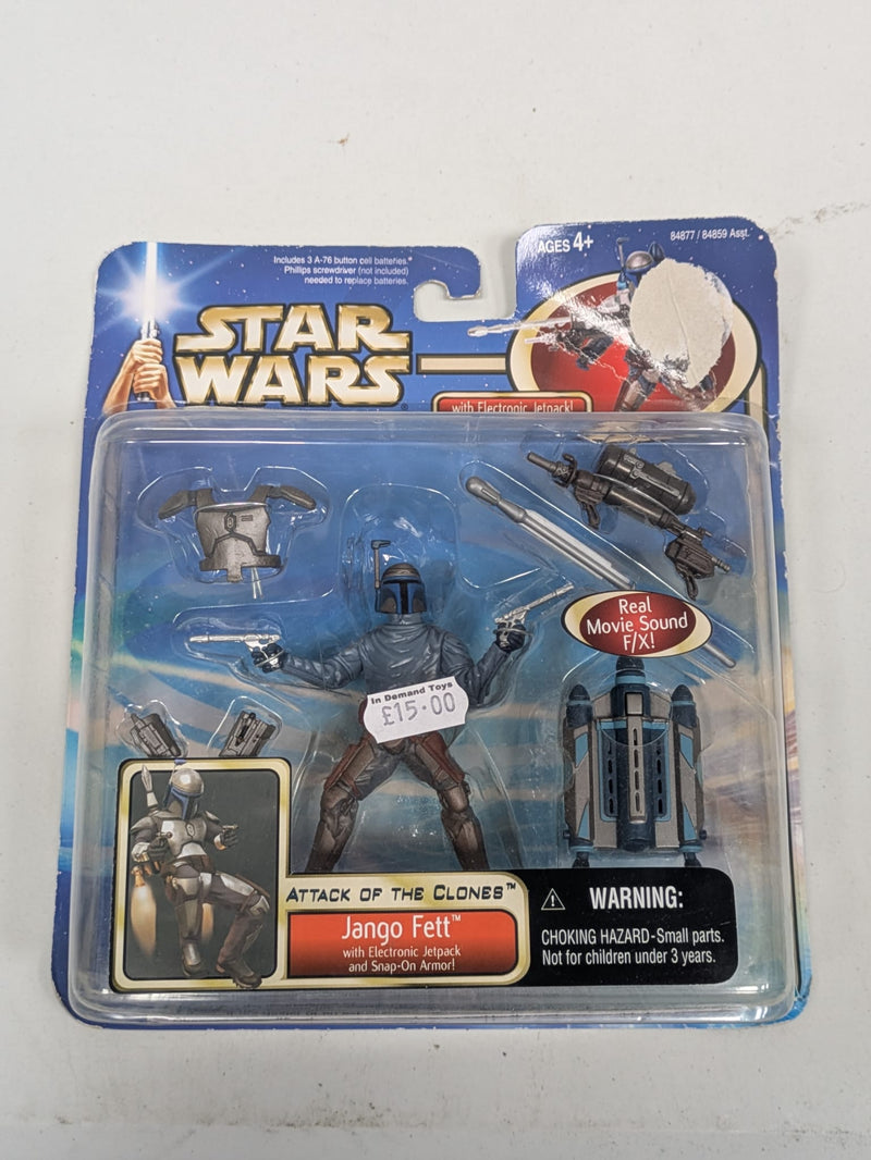 Star Wars The Saga Collection Attack Of The Clones Jango Fett with Jetpack and Snap-On Armor