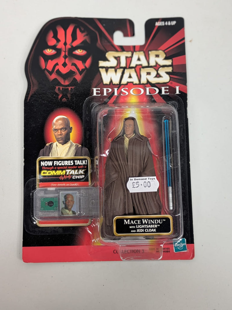 Star Wars Episode 1 Mace Windu with Lightsaber and Jedi Cloak