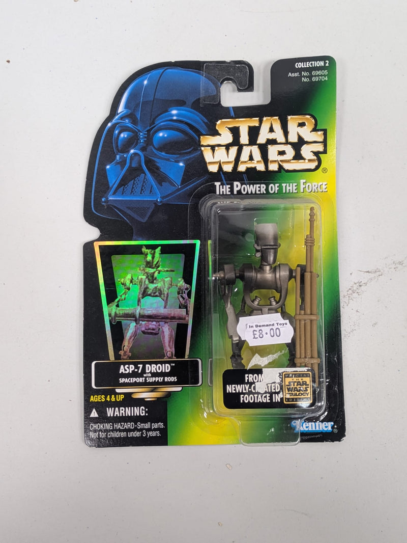 Star Wars The Power Of The Force ASP-7 Droid with Spaceport Supply Rods (Collection 2)