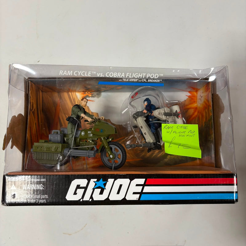 G.I.Joe 3.75" Ram Cycle vs Cobra Flight Pod NON MINT
