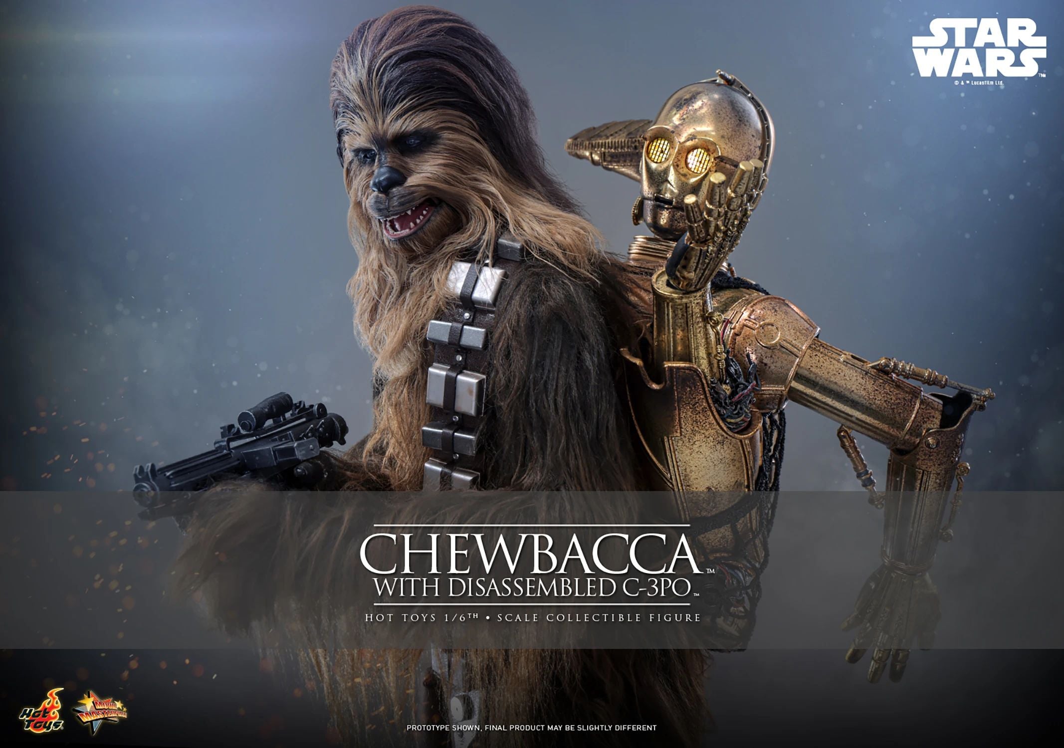 Hot Toys MMS766 Star Wars Chewbacca with Disassembled C-3PO 1/6 Scale Collectible Figure IMPORT STOCK
