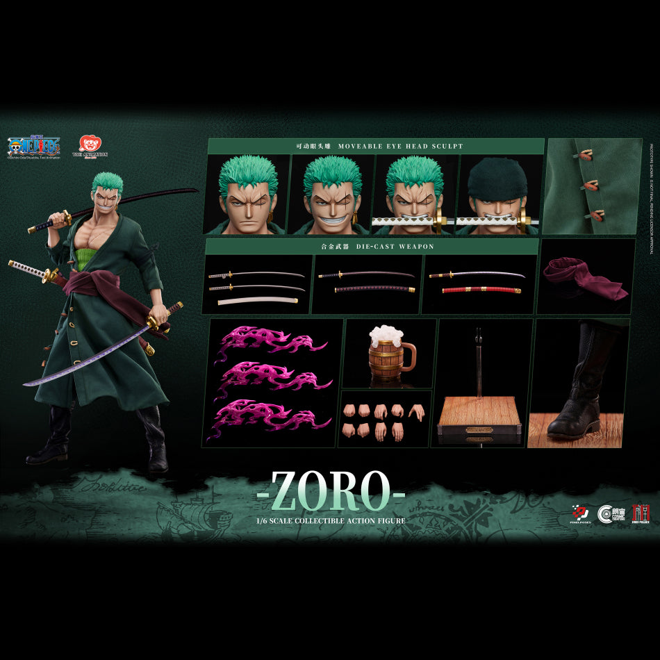 PRE-ORDER Jimei Palace x Pixel Poses One Piece Roronora Zoro 1/6 Scale Silicone Action Figure (Standard Version)