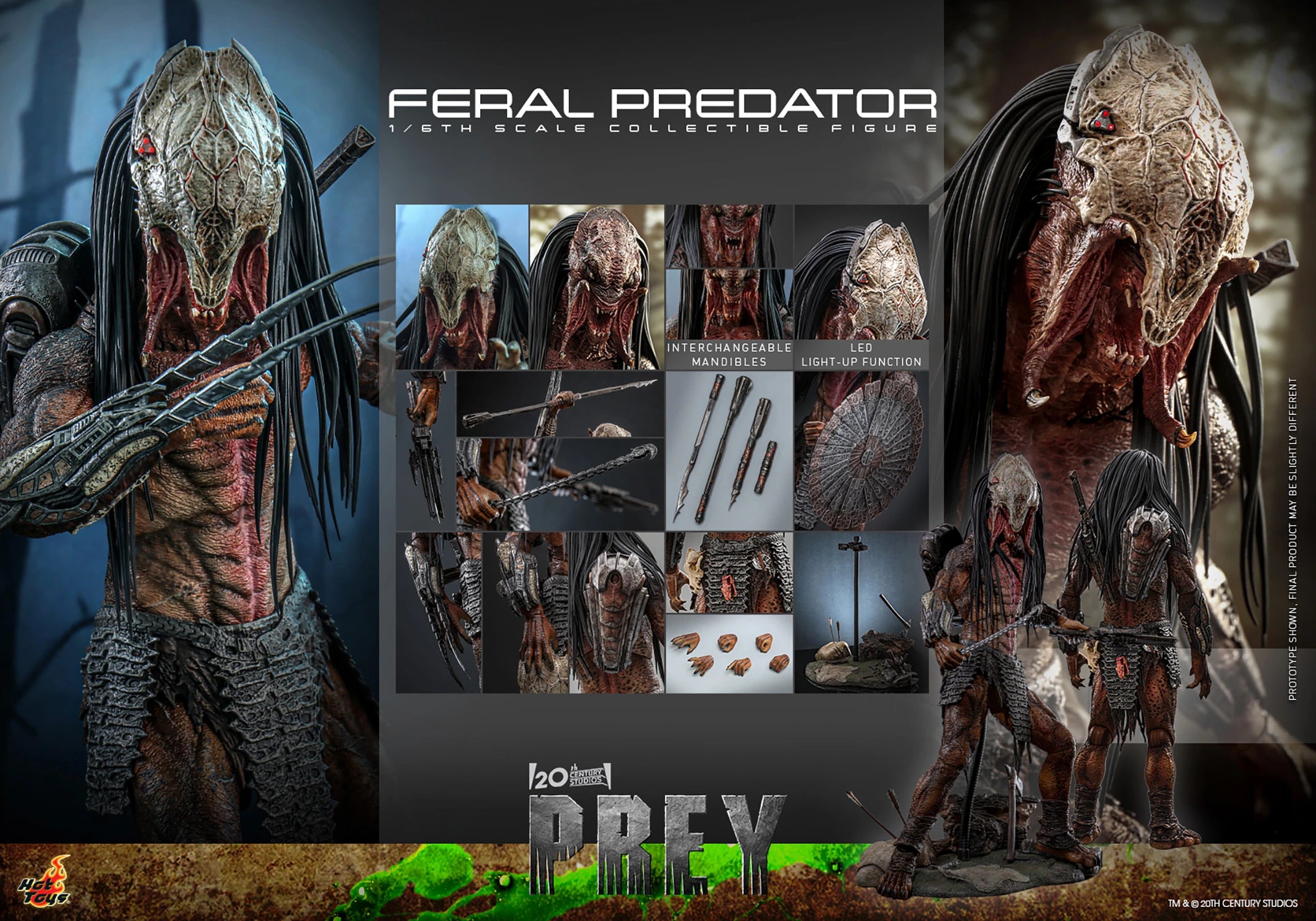 Hot Toys Prey Feral Predator TMS114 1/6 Scale Collectible Figure IMPORT STOCK