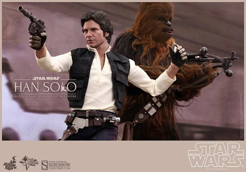 Hot Toys MMS263 Star Wars A New Hope Han Solo and Chewbacca 2-Pack 1/6 Scale Figure PRE OWNED